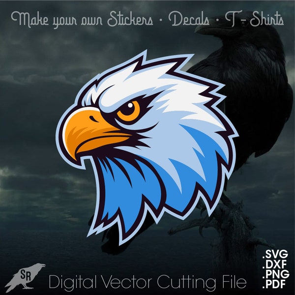 Eagle Mascot, Vector for Cricut/ Silhouette, Digital Instant Download svg, dxf, pdf, png