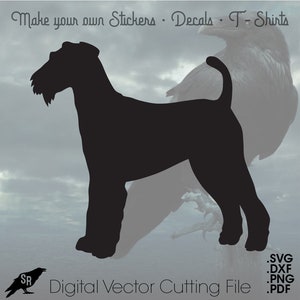 Airedale Terrier, Vector for Cricut/ Silhouette, Digital Instant Download svg, dxf, pdf, png