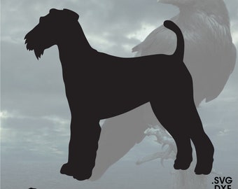 Airedale Terrier, Vector for Cricut/ Silhouette, Digital Instant Download svg, dxf, pdf, png