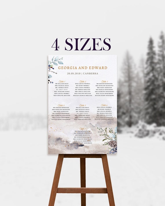 Winter Wedding Seating Chart