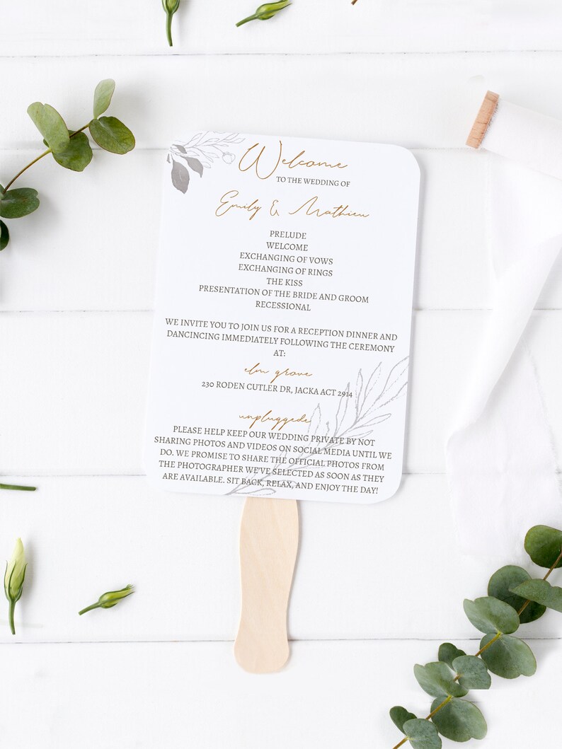 Rustic Wedding Program Fan Fall Program Printable Diy Etsy