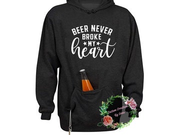 sweatshirt with beer pocket
