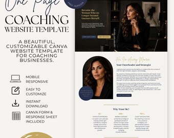 Plantilla web de Canva para coaches de vida / Sitio web de coaching de una página