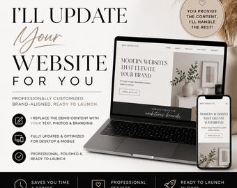 Servicio de configuración de plantillas web / Actualizaré tu plantilla web de Wix o Canva con tu contenido.