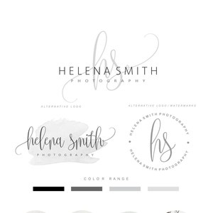 Vorgefertigtes Branding Kit - Fotografie Logo Set - Wasserzeichen - Handgeschriebene Initialen - Elegante Signatur - Stempellogo - Logo Design Paket 87