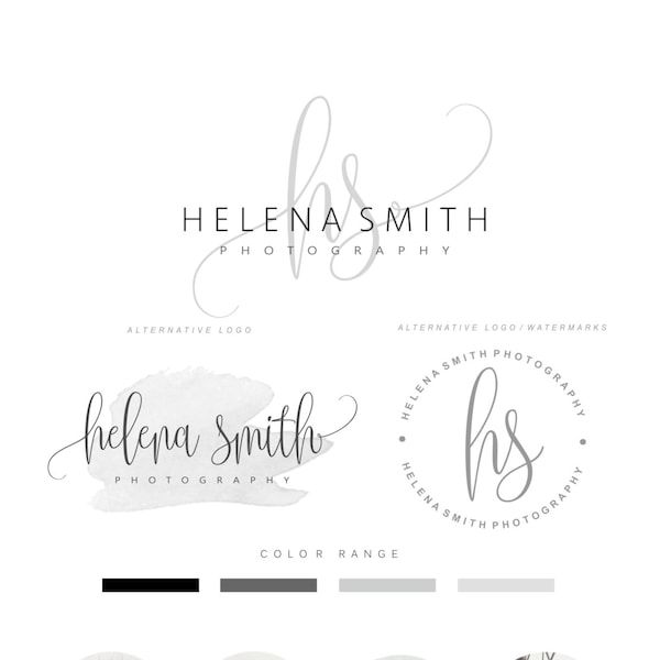Vorgefertigtes Fotografie Logo Set: Elegant Signature Branding Kit 87