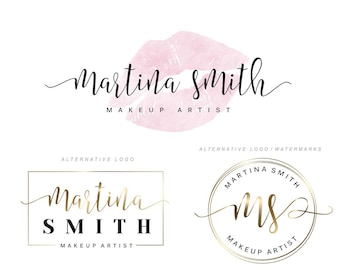 Makeup Artist Logo Design, Lips, Beauty Branding Kit 183 1