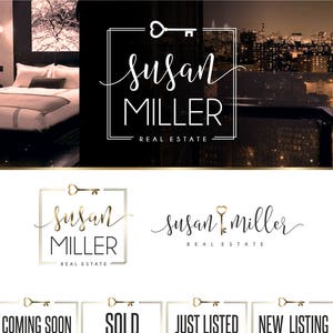 Kit de marca de agentes inmobiliarios, diseño de logotipo de agente de bienes raíces, logotipo de llave de oro, logotipo de broker, diseño de logotipo de lujo de bienes raíces, paquete de marca de agente de bienes raíces, logotipo 189