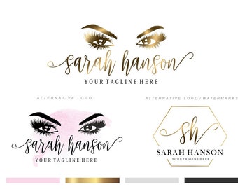 Lash Logo Design, Eyelash Logo Design, Eyelash Logo, Logo design, Lash Technician Logo, Salon Logo, Beauty Logo, Makeup artist  branding 322