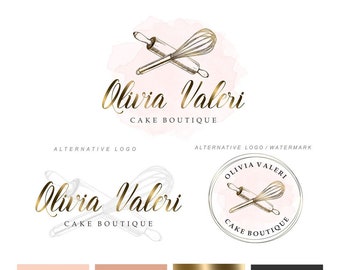 Cake Shop Logo Branding Kit, Bakery Blog Logo Design 273