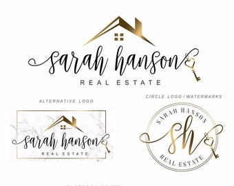 Realtor House Key Logo, Real Estate Branding Kit, Realtor Logo Design, Broker Logo, Key Real Estate Logo Design, Key Branding Package  307