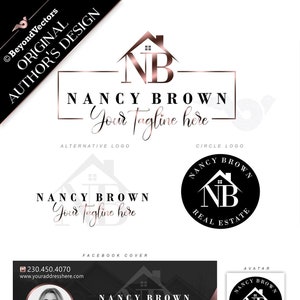 Real estate logo, Realty logo, Rose Gold real estate logo, Real estate marketing stamps, Broker logo, Realtor design, Real estate agent 437