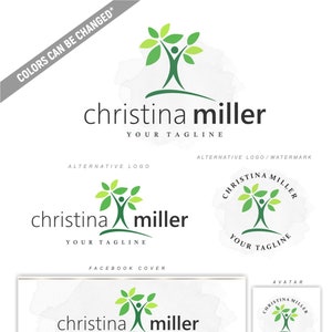Logotipo del entrenador de la vida Logotipo de psicología Consejo Logotipo de la vida Logotipo de Entrenamiento de vida Logotipo bio salud Logotipo de Green therapy Organic Logo Pure Logo kit 379.2