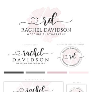 Photography logo, Logo initials heart, Watercolor logo, Wedding photography logo, Love logo, Wedding planner logo, Photographer Logo 162 2