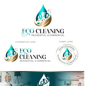 Cleaning logo, Cleaning kit, Cleaning service logo, Cleaning business logo, Cleaner logo, Cleaning logo design, Eco Cleaning company logo472