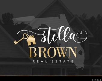 Real Estate Logo, Realtor Logo, House Key Logo, Realty Branding, US state logo, Real estate logo design, Real estate logo branding 516