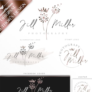 Photography logo Dandelion logo Boutique logo Beauty salon logo Life coach logo Crown logo Psychologist logo Counseling logo Beauty logo 473