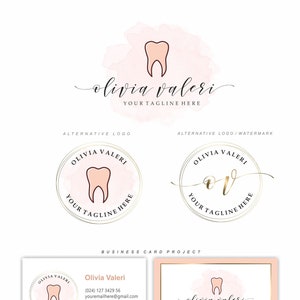 Pink Tooth logo - Dentist logo - Pink logo - Tooth logo design - Dental Clinic design - Orthodontic - LOGO 300