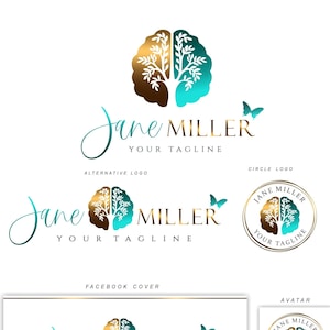 Life coach logo, Brain tree logo, Psychologist logo, Psychology logo, Counseling logo, Wellness logo Holistic logo Mental Health logo 464