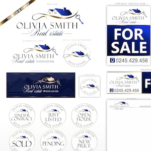 Real estate logo, Realtor logo, Realtor branding set, House key logo, Realty broker logo, Realtor signs, Realtor stamps, Exp realtor 278.2