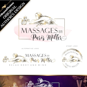 Massage logo design, Massages logo, Wellness Logo, Lotus Logo, Beauty logo, Spa Therapy, Beauty studio, Relax logo, Wellness Center logo 453