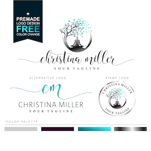 Yoga logo Life coach logo Tree Logo Psychologie logo Counseling logo Watermark logo Online therapie logo Holistisch logo Fotografie logo 386 2