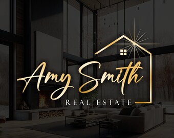 Realtor Logo Design, Realtor branding template, Real Estate Logo, Gold House Logo, Broker Logo, Realtor signs and stamps, SVG logo 504