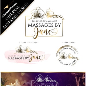 Massages logo, Wellness  Logo, Lotus Logo, Beauty logo, Spa Therapy, Zen Beauty studio, Relax logo, Wellness Center logo, Yoga Logo 445