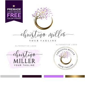 Life coach logo Tree logo Psychologie logo Counseling logo Watermark logo Online therapie logo Holistisch logo Yoga logo Fotografie logo 385