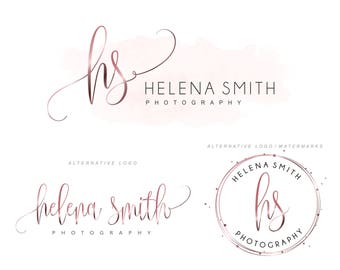 Rose Gold Initials Logo Design – Elegant Signature Watermark (Digital Files) 87