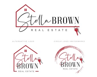 May include: A branding kit for a real estate company called Stella Brown. The logo features a red house with a key and the text "Stella Brown Real Estate".