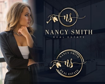 Real Estate Logo, Realtor Logo, Premade Logo, Modern Logo, House Key Logo, Realty Branding, Watermark Logo, Signature Logo, Realtor set 505