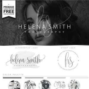 Vorgefertigte Branding Kit - Wasserzeichen Logos - Fotografie Logo Set - handschriftliche Initialen - elegante Signatur - Stempel Logo - Fotografie Logo 14