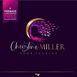 Life coach logo, Tree Moon logo, Psychology logo, Counseling logo, Tree of life logo, Willow Tree logo design, Psychology health design  462