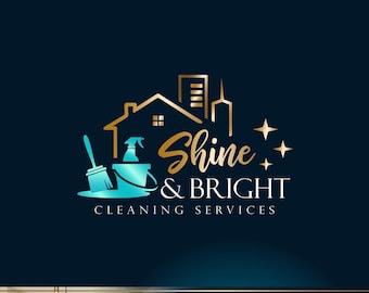 Cleaning logo, Cleaning logo marketing kit, Cleaning logo design, Cleaning business logo, Cleaning service logo, House cleaning logo set 452