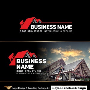 Roof company logo, Roof structures, Roofing company logo, Roofing business logo, Roofing services logo, Roof logo, Realtor logo branding 573