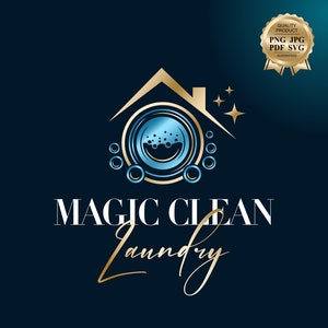 Logo wasservice, logo-ontwerp wasservice, logo wasmachine, Logo schoonmaakkleding, kant-en-klaar logo Shop, wasserviceruimte, wasserette 693