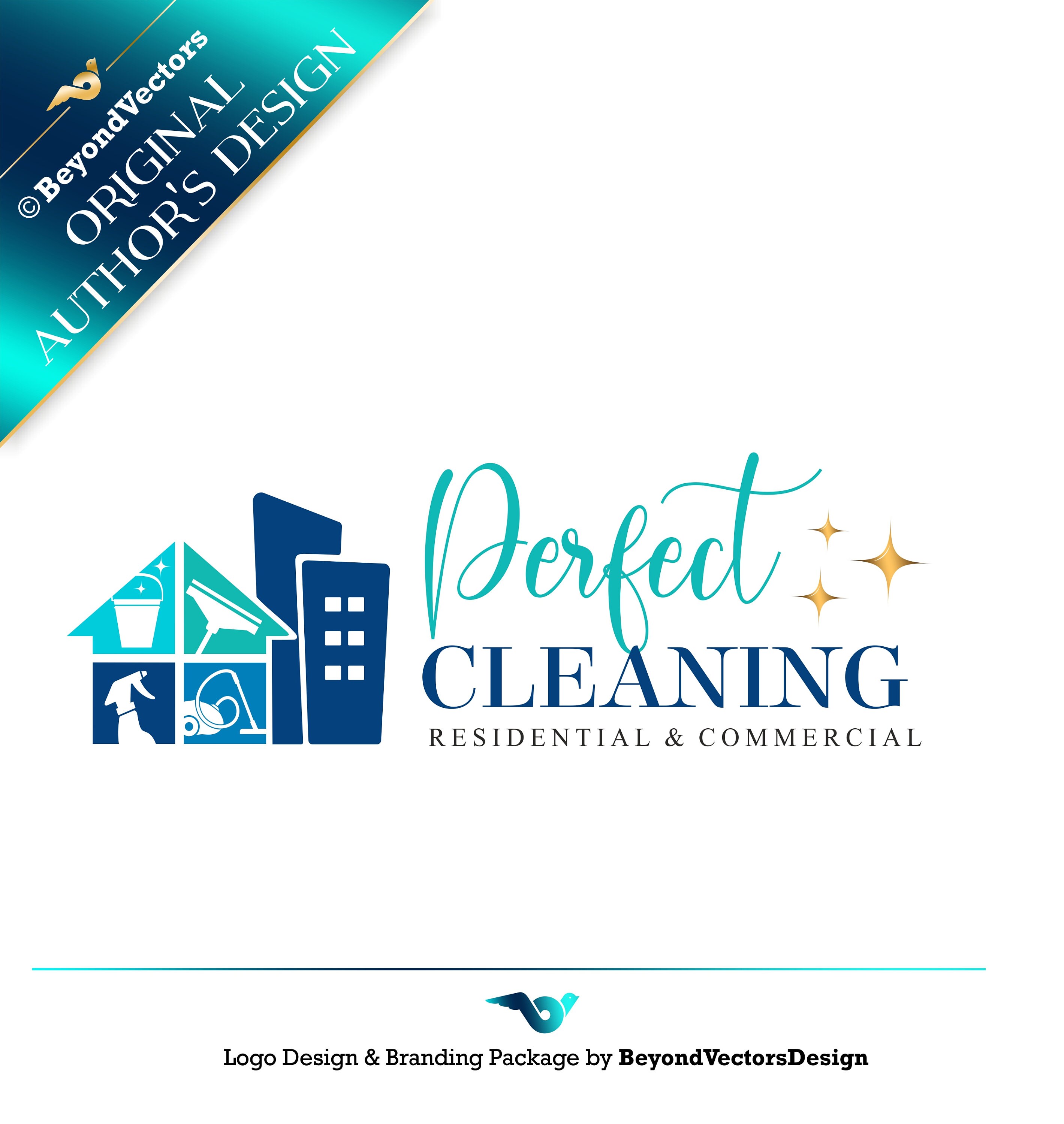 Cleaning Service Logo Design Commercial and Residential - Etsy