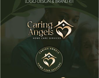 Home Care Logo Design, Nurse logo kit, Senior Care Branding, Real designed logo 753
