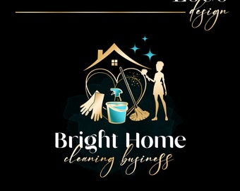 Clean logo, Clean business logo, Clean service logo, Clean logo design, Clean company logo, Clean business card, House clean logo design 644