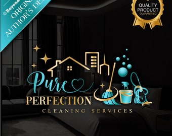 Cleaning Business Logo Design | Premade Cleaner Logo | Maid Service Branding | Semi Custom Logo | Cleaning Company Branding Kit 647