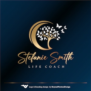 Logo set for Life coach, Therapist logo, Psychology logo, Tree of life logo, Moon logo, Healing logo, Holistic logo, Wellness coach logo 640