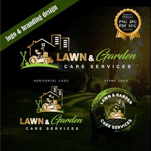 Logotipo de corte de césped, Logotipo de cuidado de jardines, Marca de cortadoras de césped, Servicios de cuidado de jardines, Logotipo de mantenimiento y paisajismo de césped, Logotipo de servicios de cuidado de plantas 672