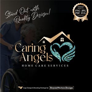 Home Health care Logo, Caregiver Logo, Hospice Care Logo, Healthcare Logo, Nurse Home Care Logo, Elderly care logo, Senior care Logo 733