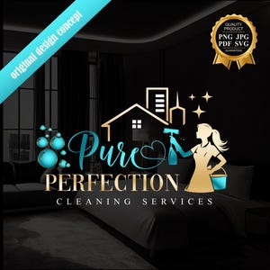 Cleaning Services Logo, Maid cleaning logo, Housekeeping Logo, Professional Cleaning Business Logo, Cleaners Logo Cleaning Service Logo 724