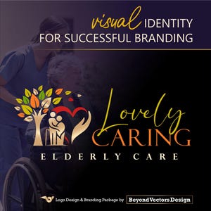 Elderly care logo set, Home healthcare logo, Home care logo, Nurse home care logo, Elderly healthcare heart logo, Nursing home logo set 725