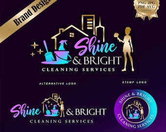 Clean logo, Clean business logo, Clean service logo, Clean logo design, Clean company logo, Clean business card, House clean logo design 680