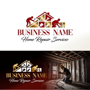 Home repair service logo, House handyman logo, Maintenance Construction Business remodeling logo, Roofing services logo, Homemaker logo 654