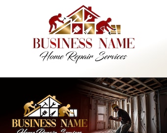 Home repair service logo, House handyman logo, Maintenance Construction Business remodeling logo, Roofing services logo, Homemaker logo 654