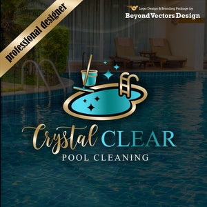 Logotipo de limpeza de piscina, logotipo de limpador de piscina, logotipo de limpeza de piscina, serviços de limpeza de piscina, serviços de limpeza de piscina, design de logotipo de manutenção de piscina 648